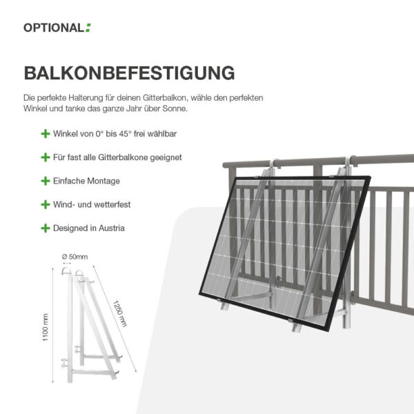 20339 Balkonkraftwerk Basic 900:800 Bifazial Mit Balkonkraftwerkspeicher V3 Generation Basis 2,24 Kwh 12