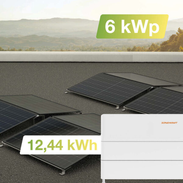 21121 Solaranlage Flachdach 6kwp Mit Speicher 12,44kwh