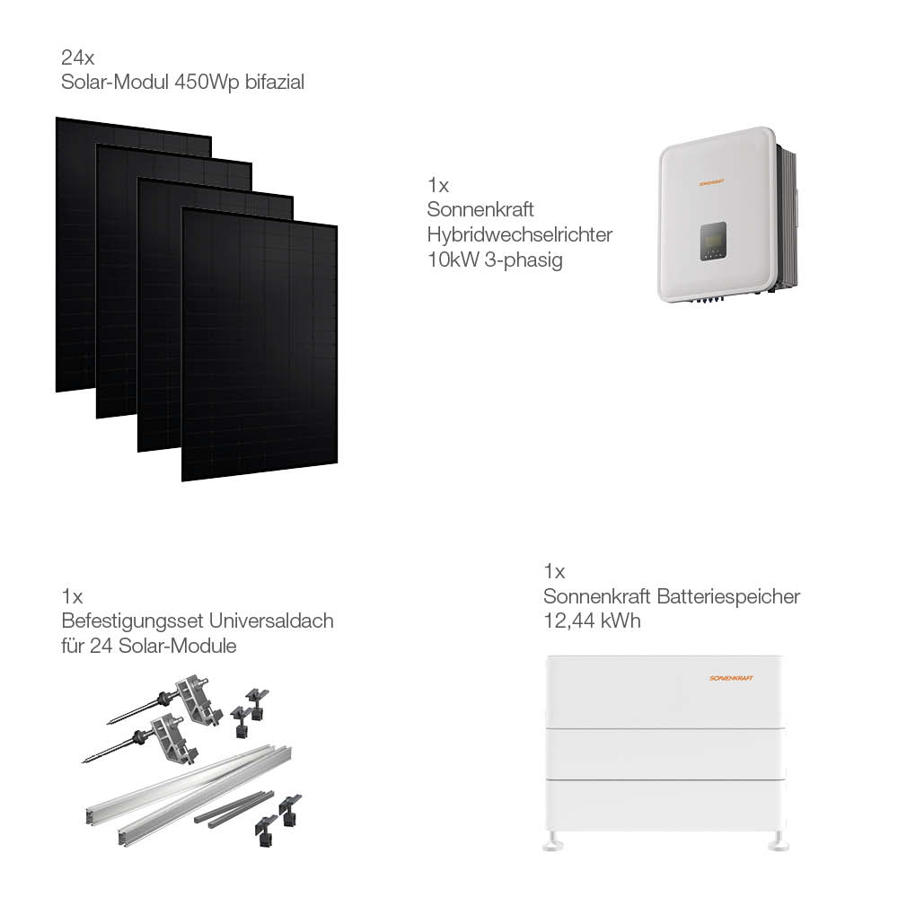 21203 Solaranlage Universaldach 10kwp Mit Speicher 12,44kwh 10